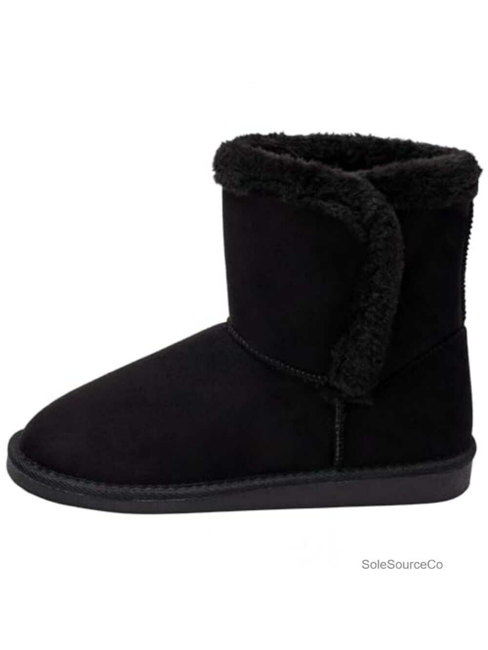 Faux Shearling Lined Micro Suede Winter Boots Anti-Slip Short